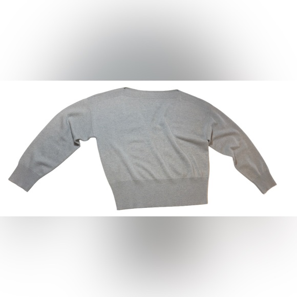 NWOT J. Crew Heather Grey 100% Cashmere  Cropped Boatneck Sweater, Size L - Picture 3 of 11